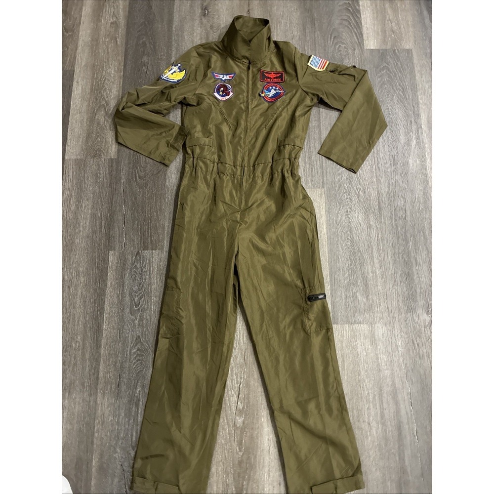 Top Gun Flight Suit Halloween Costume youth‎ Size XL Maverick Green Leg Avenue.